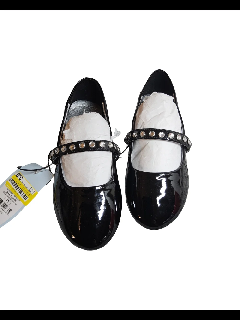 Toddler Girls Size 13 Black Brooke BLlet Flats with Stud Embellished